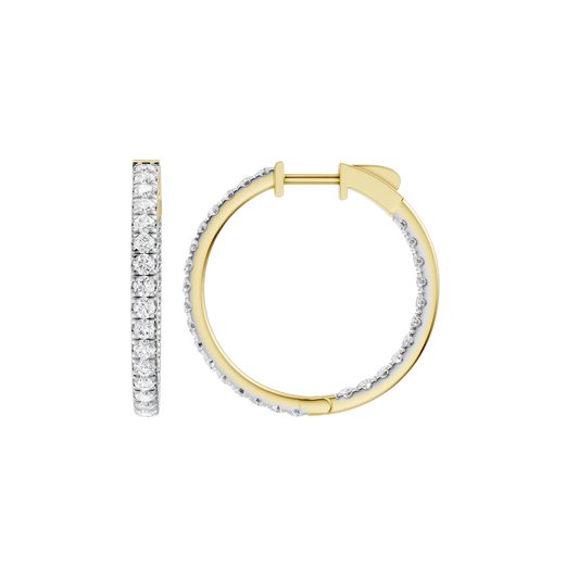 2.00ct Round Certified Lab Diamond Hoop Earring