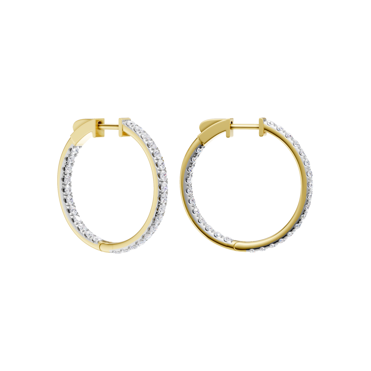 2.00ct Round Certified Lab Diamond Hoop Earring