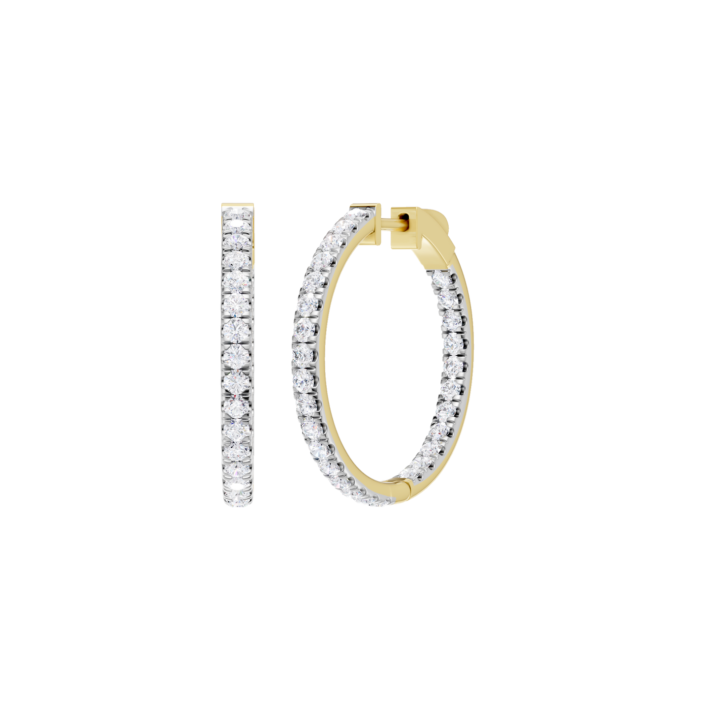 2.00ct Round Certified Lab Diamond Hoop Earring