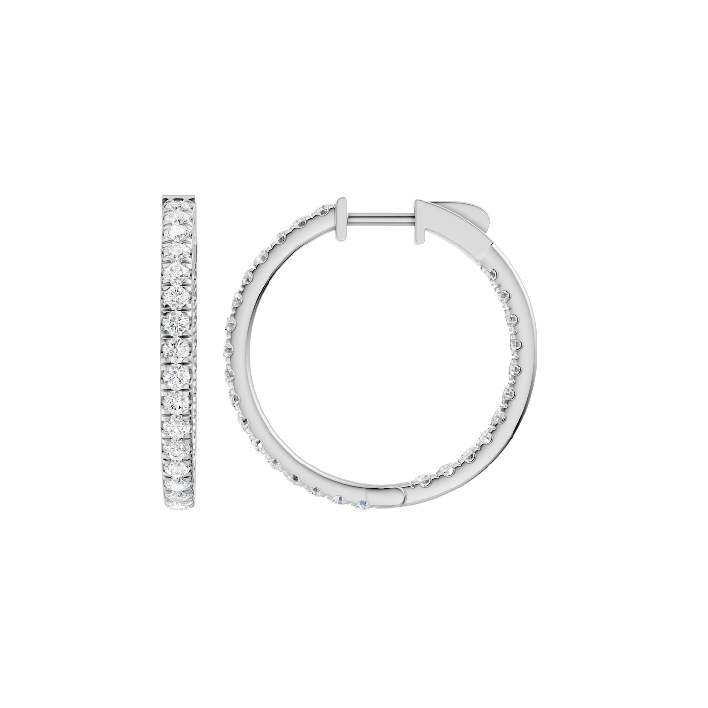 2.00ct Round Certified Lab Diamond Hoop Earring