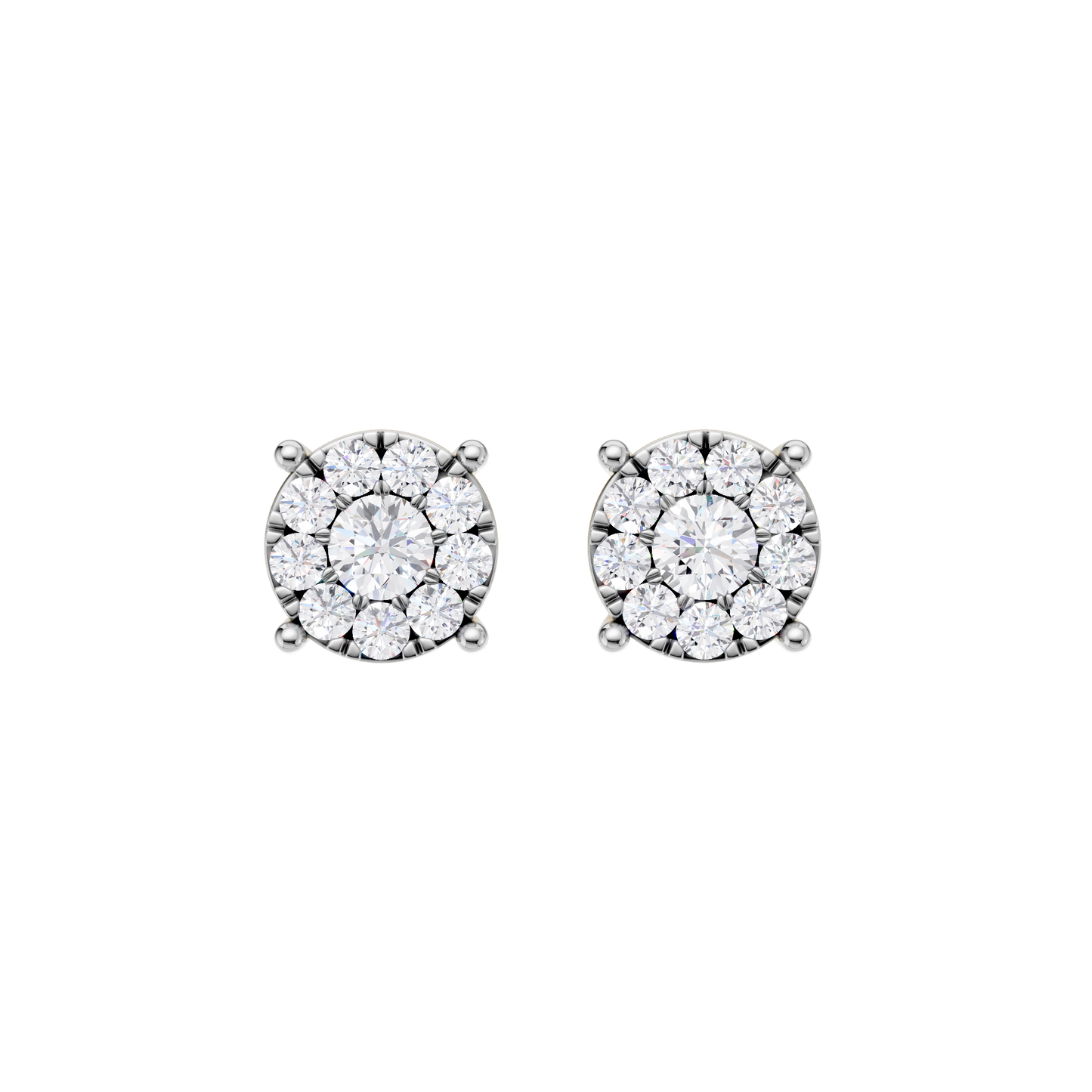 0.33ct Round Fancy Certified Single Halo Lab Diamond Earring