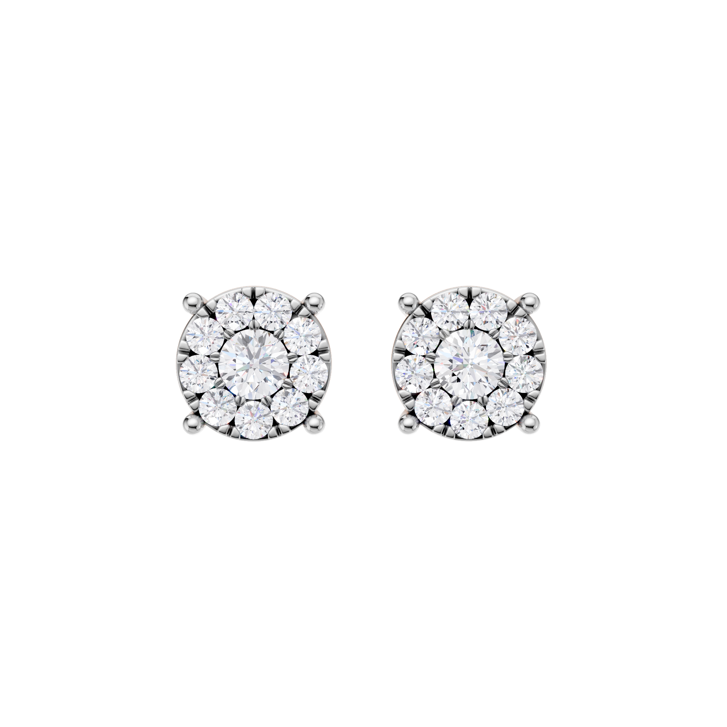 0.33ct Round Fancy Certified Single Halo Lab Diamond Earring