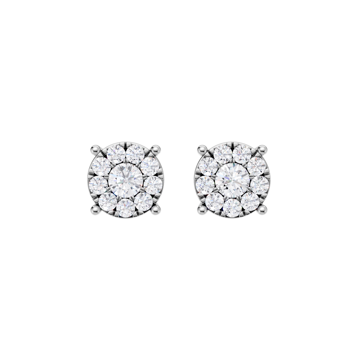 0.33ct Round Fancy Certified Single Halo Lab Diamond Earring
