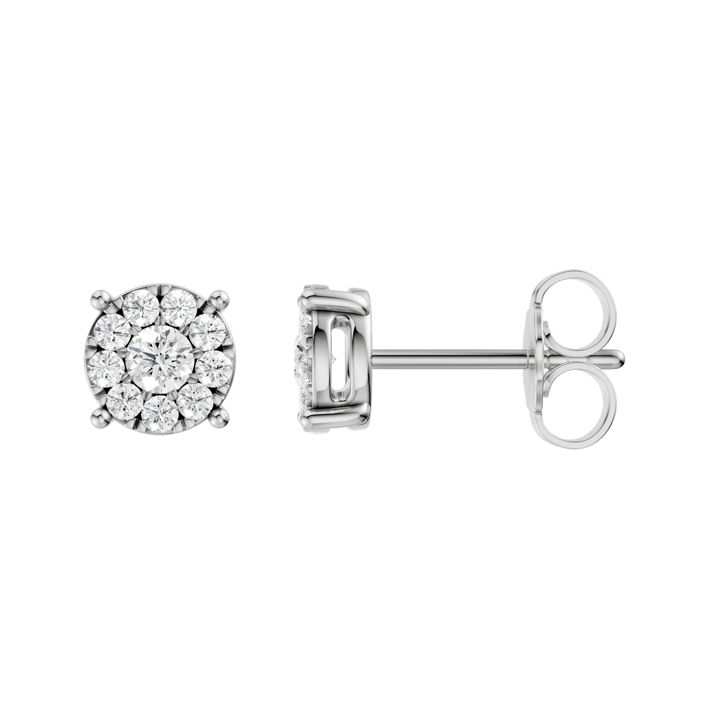 0.33ct Round Fancy Certified Single Halo Lab Diamond Earring