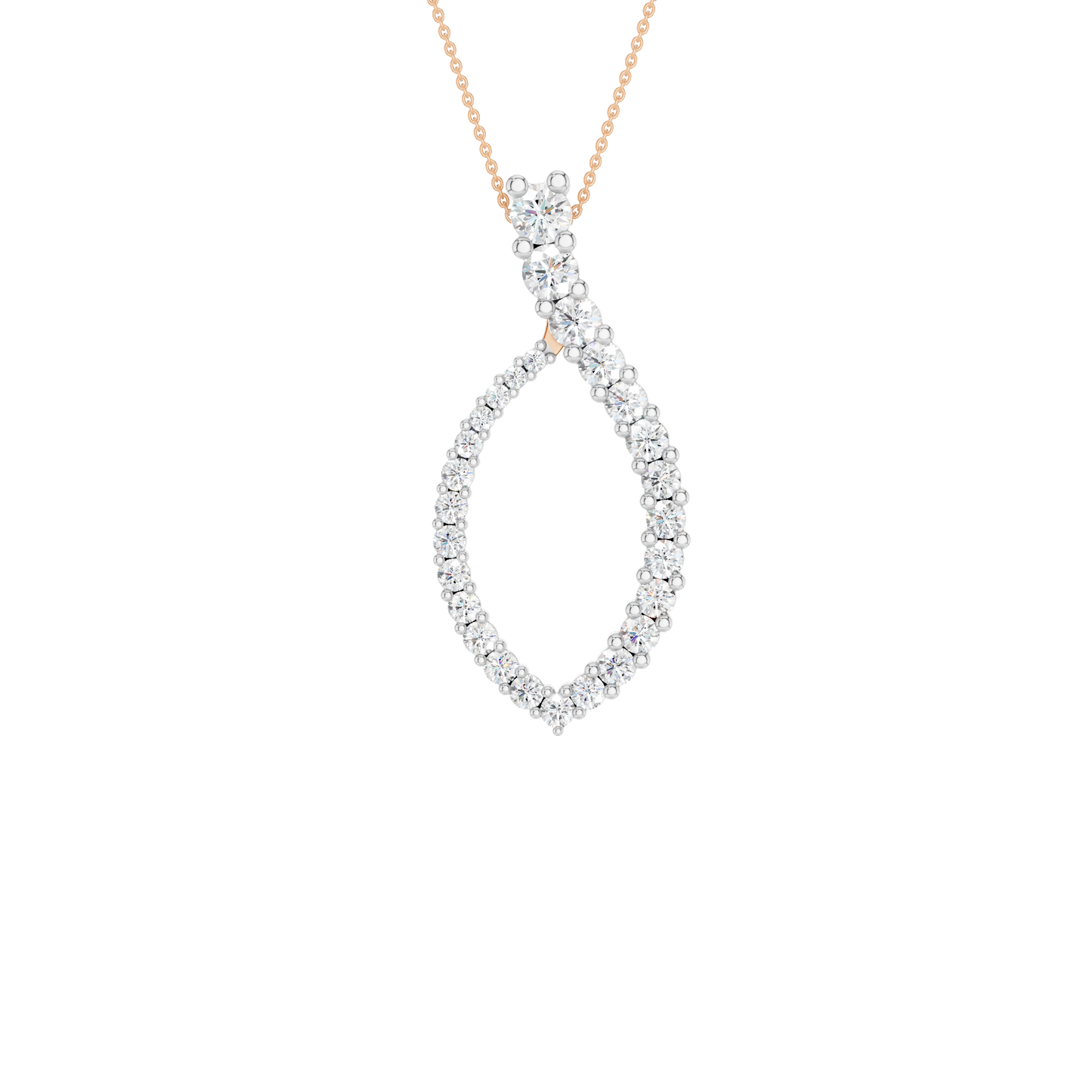 1.00ct Round Fancy Certified Lab Diamond Pendant