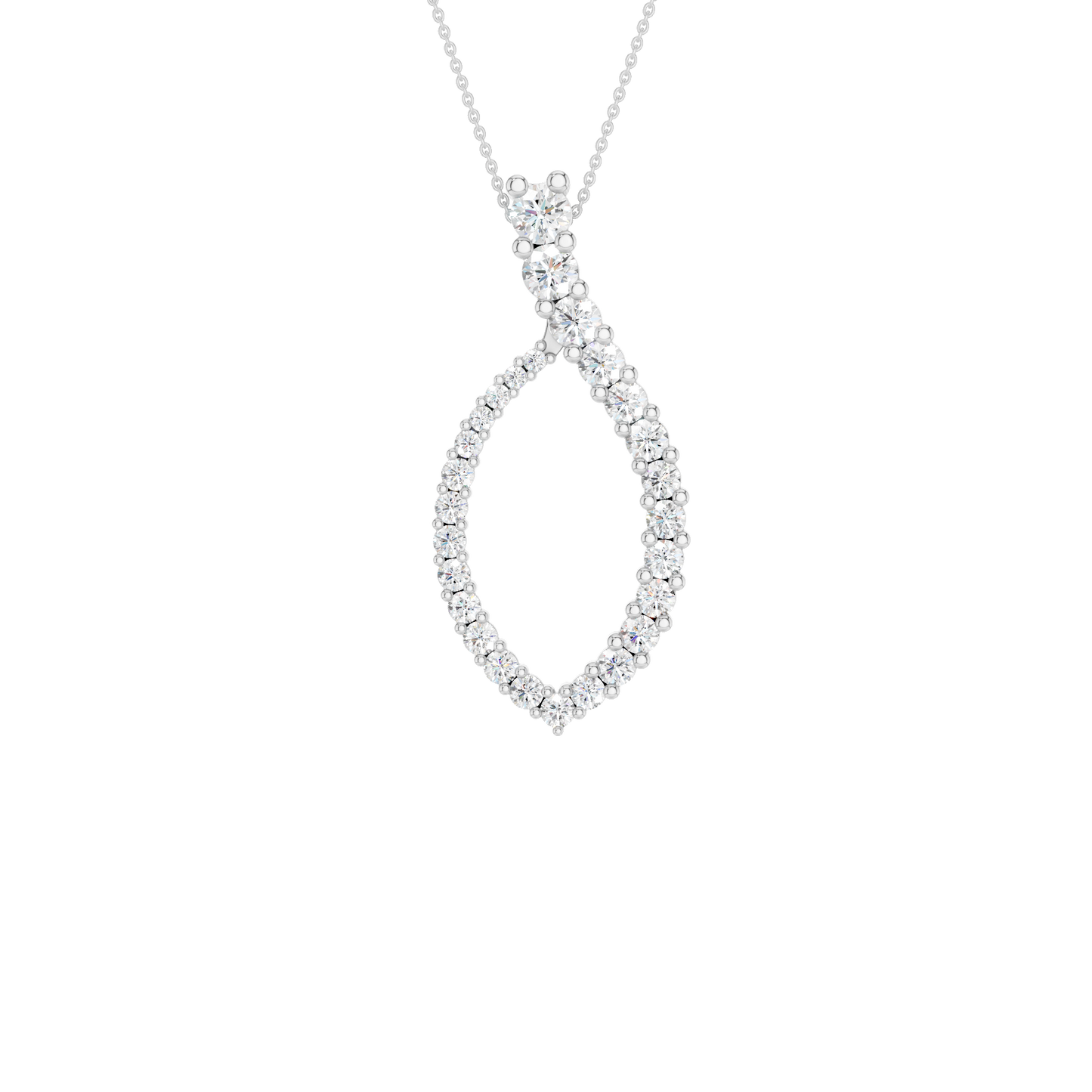1.00ct Round Fancy Certified Lab Diamond Pendant