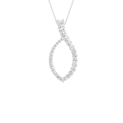 1.00ct Round Fancy Certified Lab Diamond Pendant