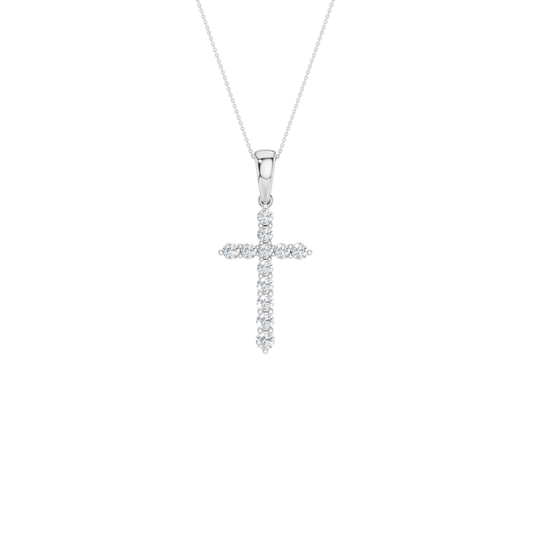 0.25ct Cross Round Certified Lab Diamond Pendant