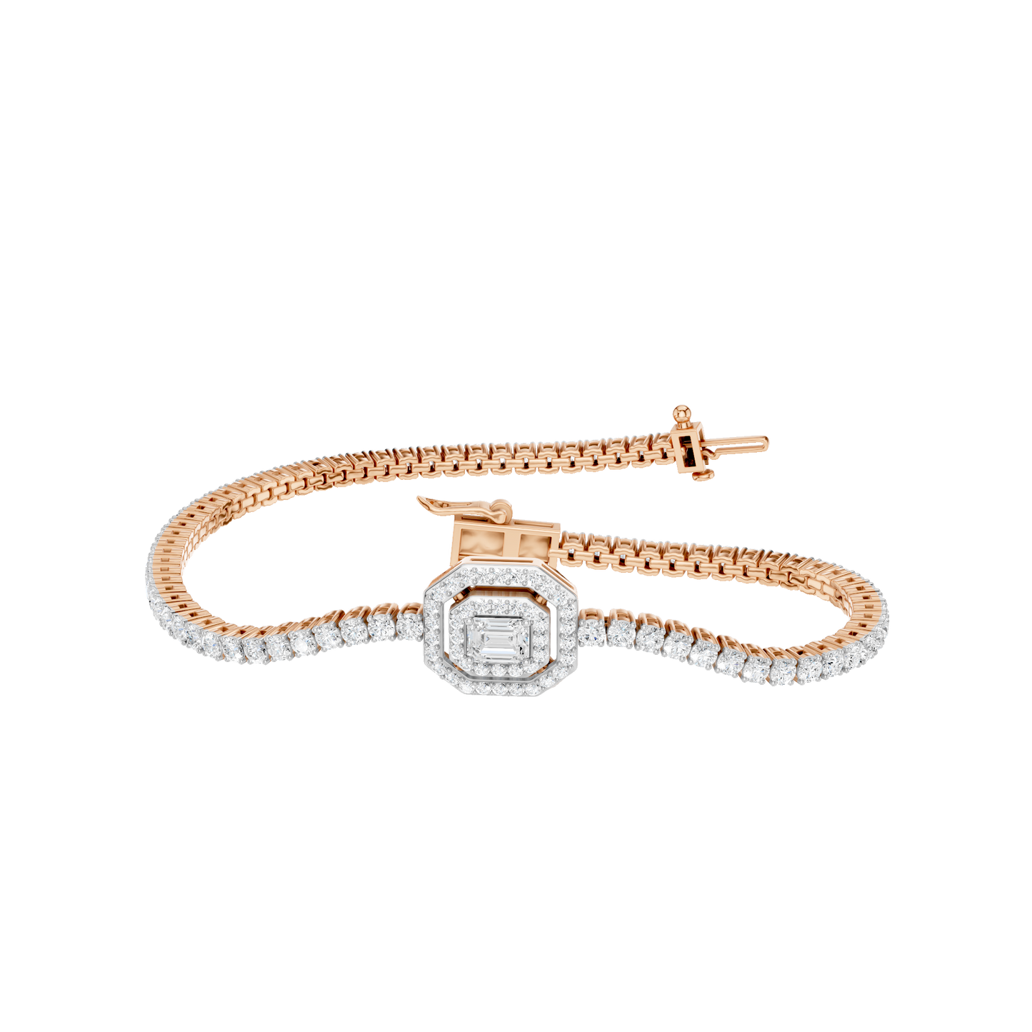 3.00ct Round Fancy Certified Lab Diamond Bracelet