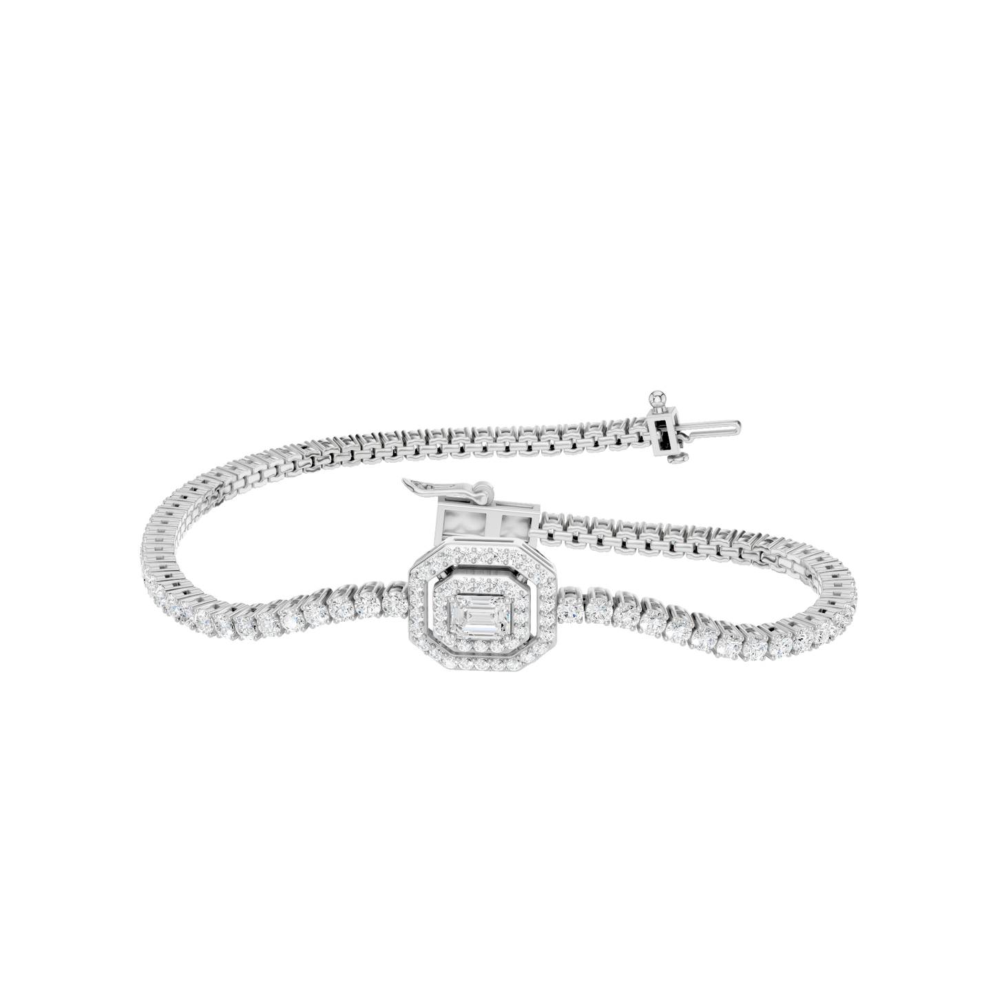 3.00ct Round Fancy Certified Lab Diamond Bracelet