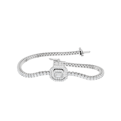 3.00ct Round Fancy Certified Lab Diamond Bracelet