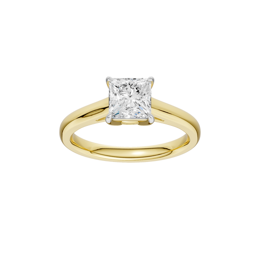1.25ct Princess Certified Solitaire Lab Diamond Ring