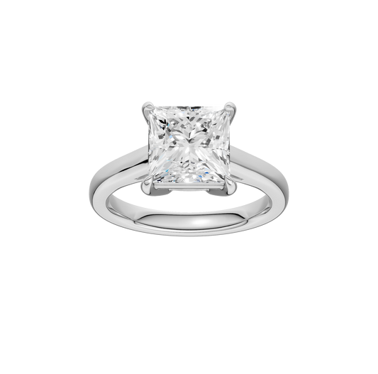 3.00ct Princess Certified Solitaire Lab Diamond Ring