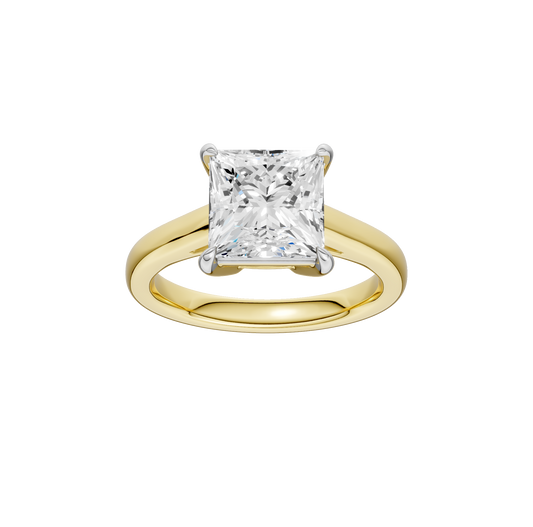 3.00ct Princess Certified Solitaire Lab Diamond Ring
