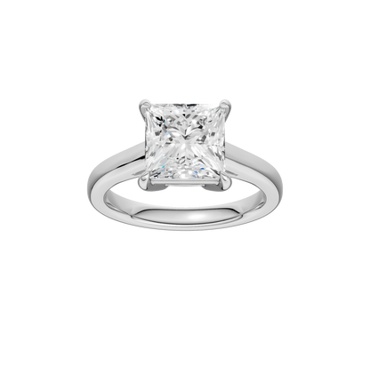 3.00ct Princess Certified Solitaire Lab Diamond Ring