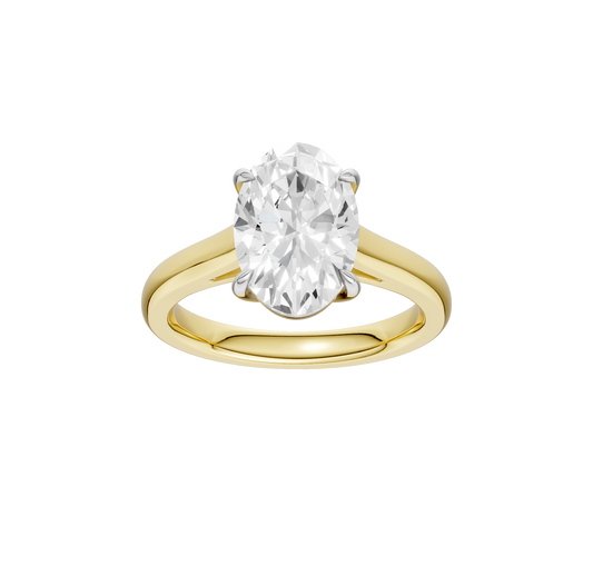 3.00ct Oval Certified Solitaire Lab Diamond Ring