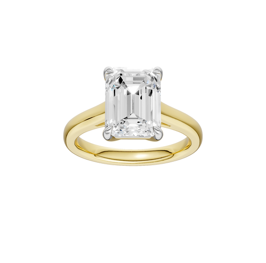 3.00ct Emerald Certified Solitaire Lab Diamond Ring