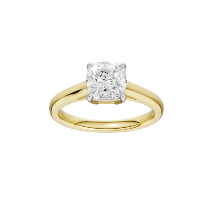 1.50ct Cushion Certified Solitaire Lab Diamond Ring