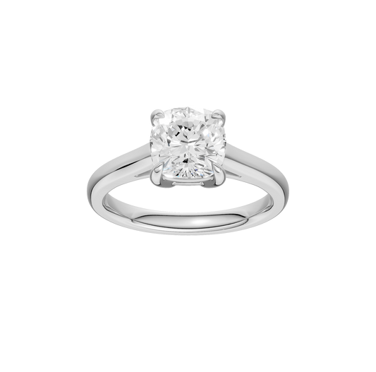2.00ct Cushion Certified Solitaire Lab Diamond Ring