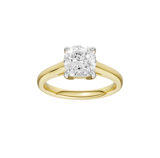 2.00ct Cushion Certified Solitaire Lab Diamond Ring