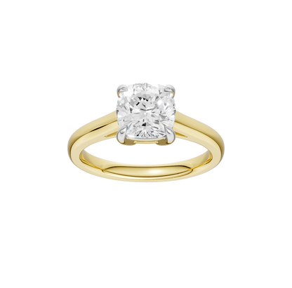 2.00ct Cushion Certified Solitaire Lab Diamond Ring