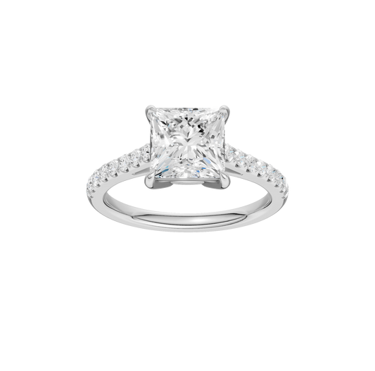 2.25ct Princess Certified Solitaire Lab Diamond Ring