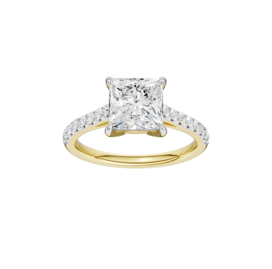 2.25ct Princess Certified Solitaire Lab Diamond Ring