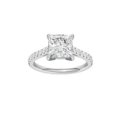 2.25ct Princess Certified Solitaire Lab Diamond Ring