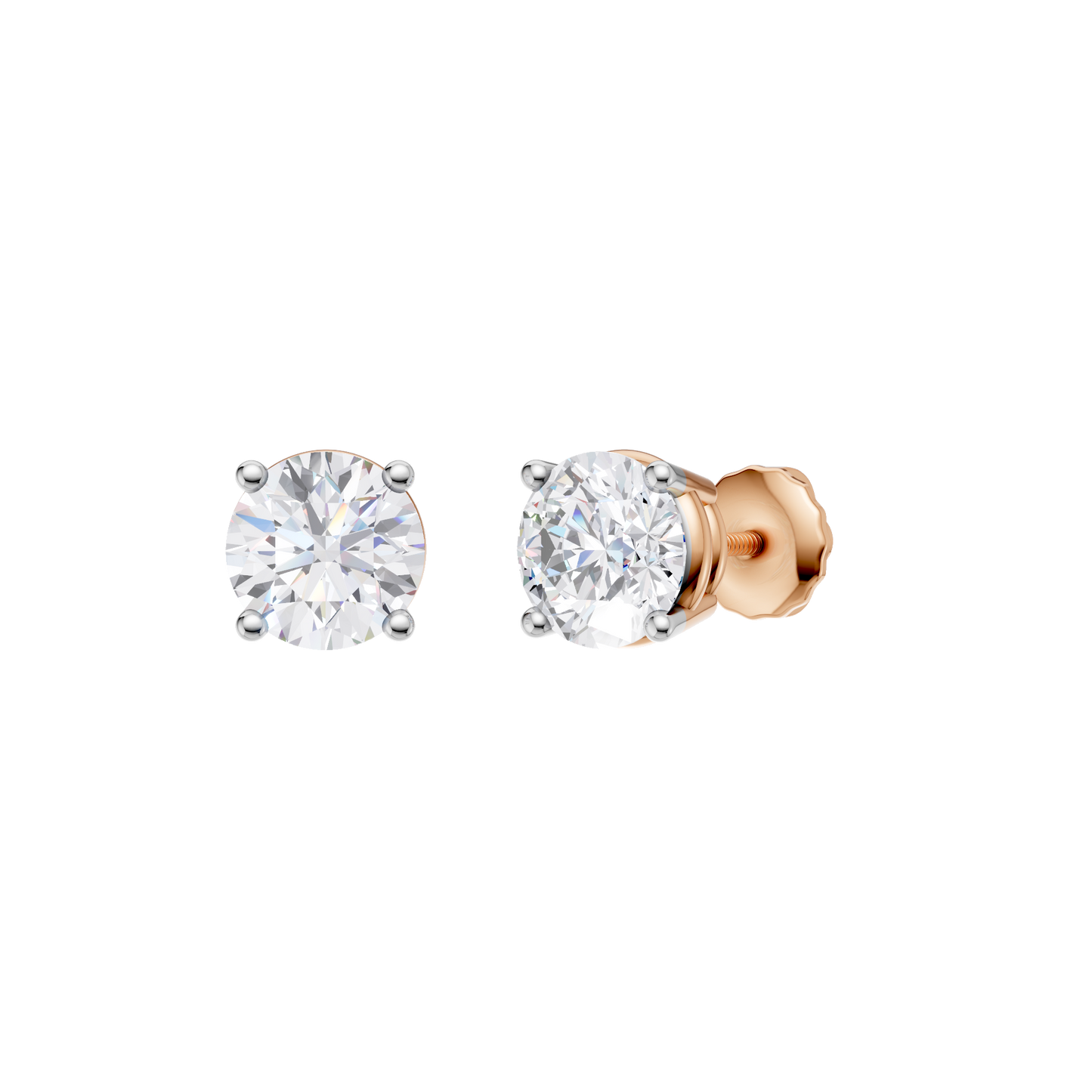 2.00ct Round Certified Lab Diamond Stud Earring