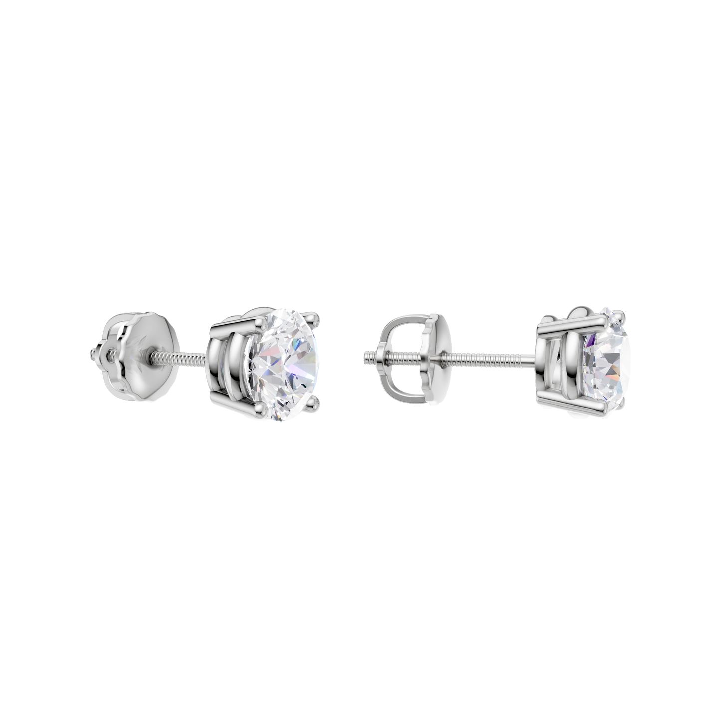 2.00ct Round Certified Lab Diamond Stud Earring