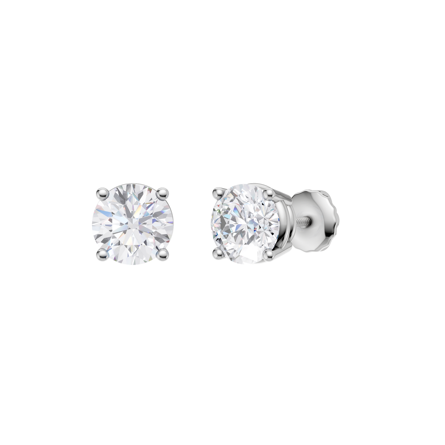 2.00ct Round Certified Lab Diamond Stud Earring