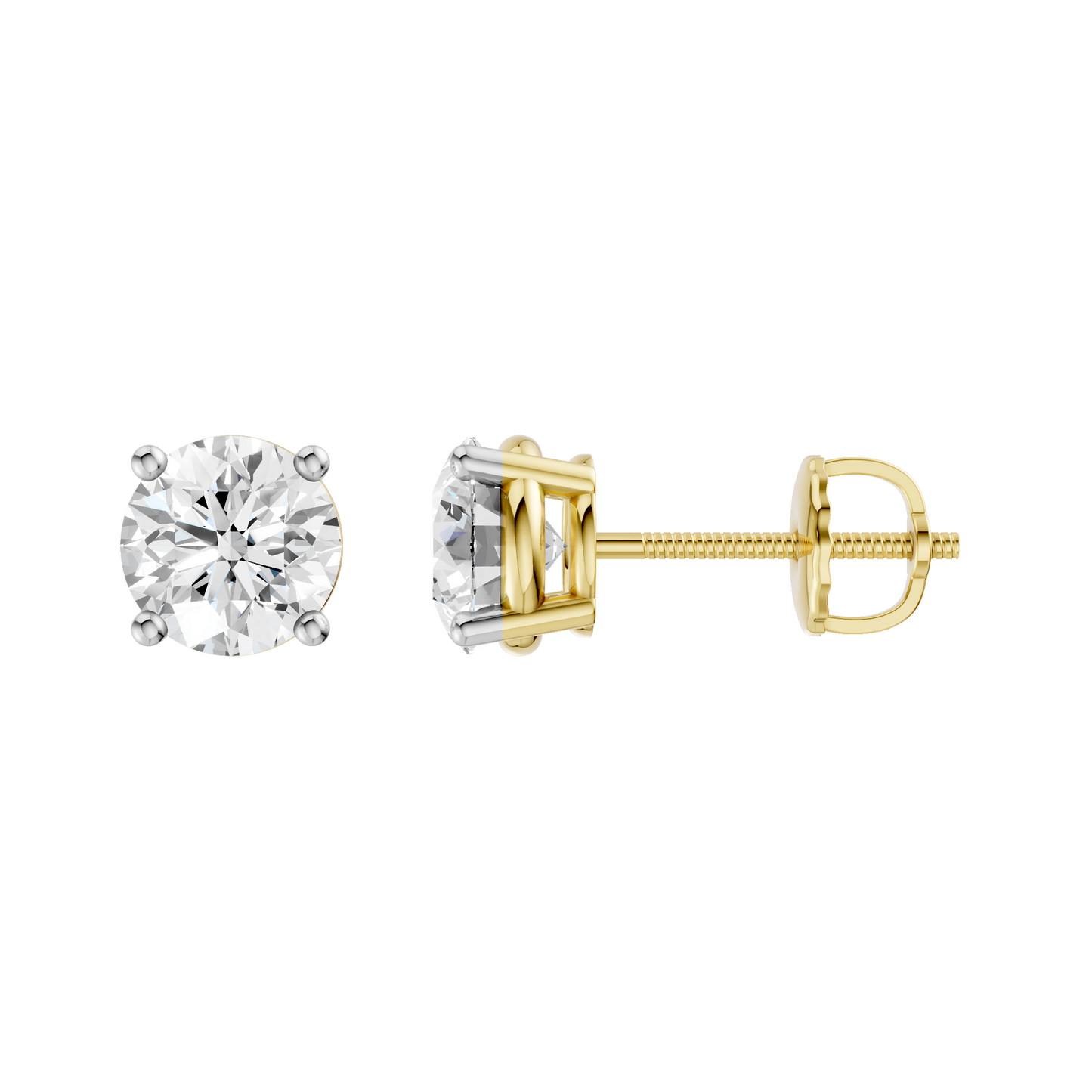 2.00ct Round Certified Lab Diamond Stud Earring