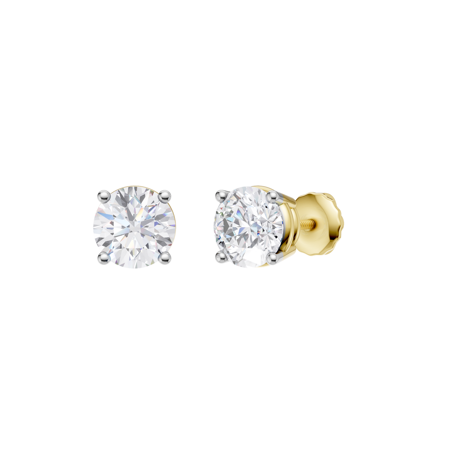 2.00ct Round Certified Lab Diamond Stud Earring