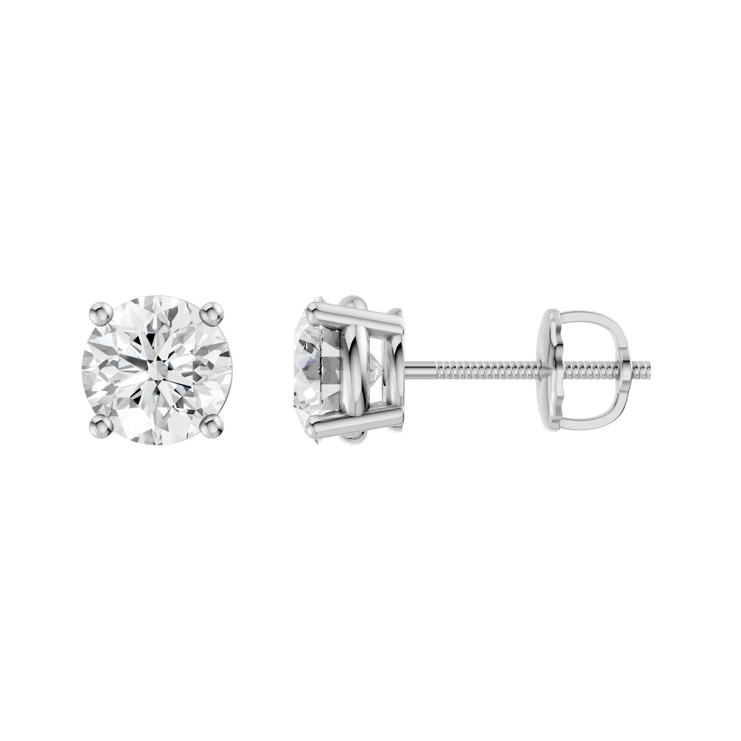 2.00ct Round Certified Lab Diamond Stud Earring