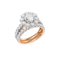 3.00ct Round Certified Single Halo Lab Diamond Ring