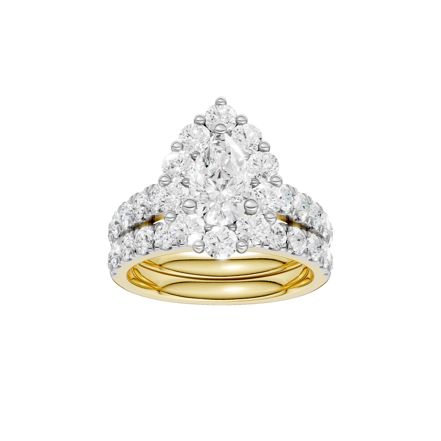 3.00ct Pear Certified Single Halo Lab Diamond Ring