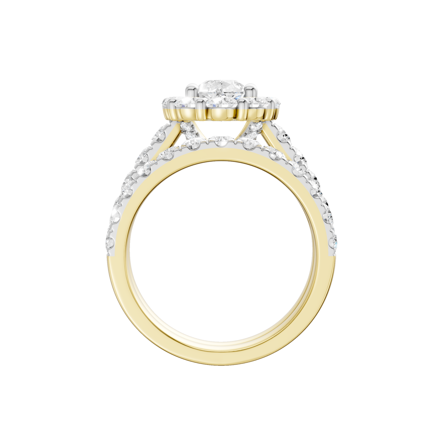 3.00ct Pear Certified Single Halo Lab Diamond Ring