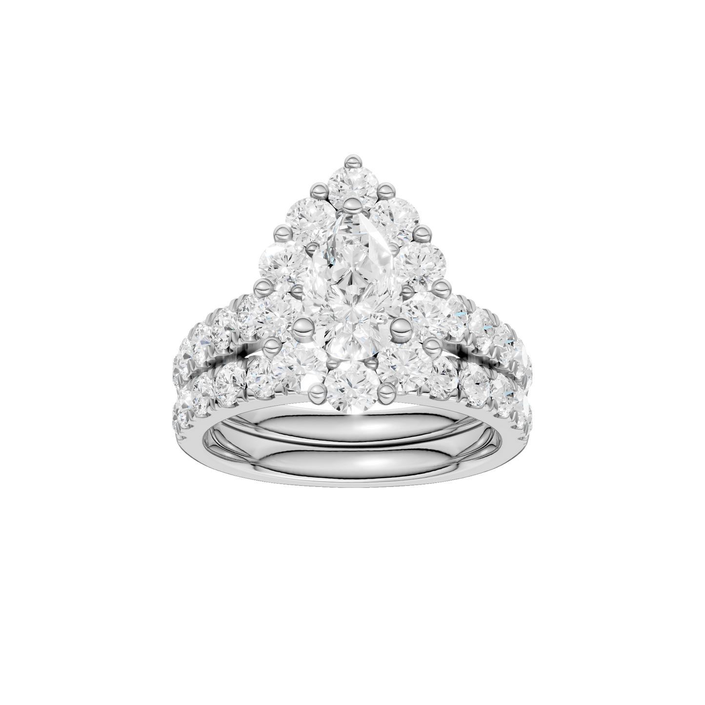 3.00ct Pear Certified Single Halo Lab Diamond Ring