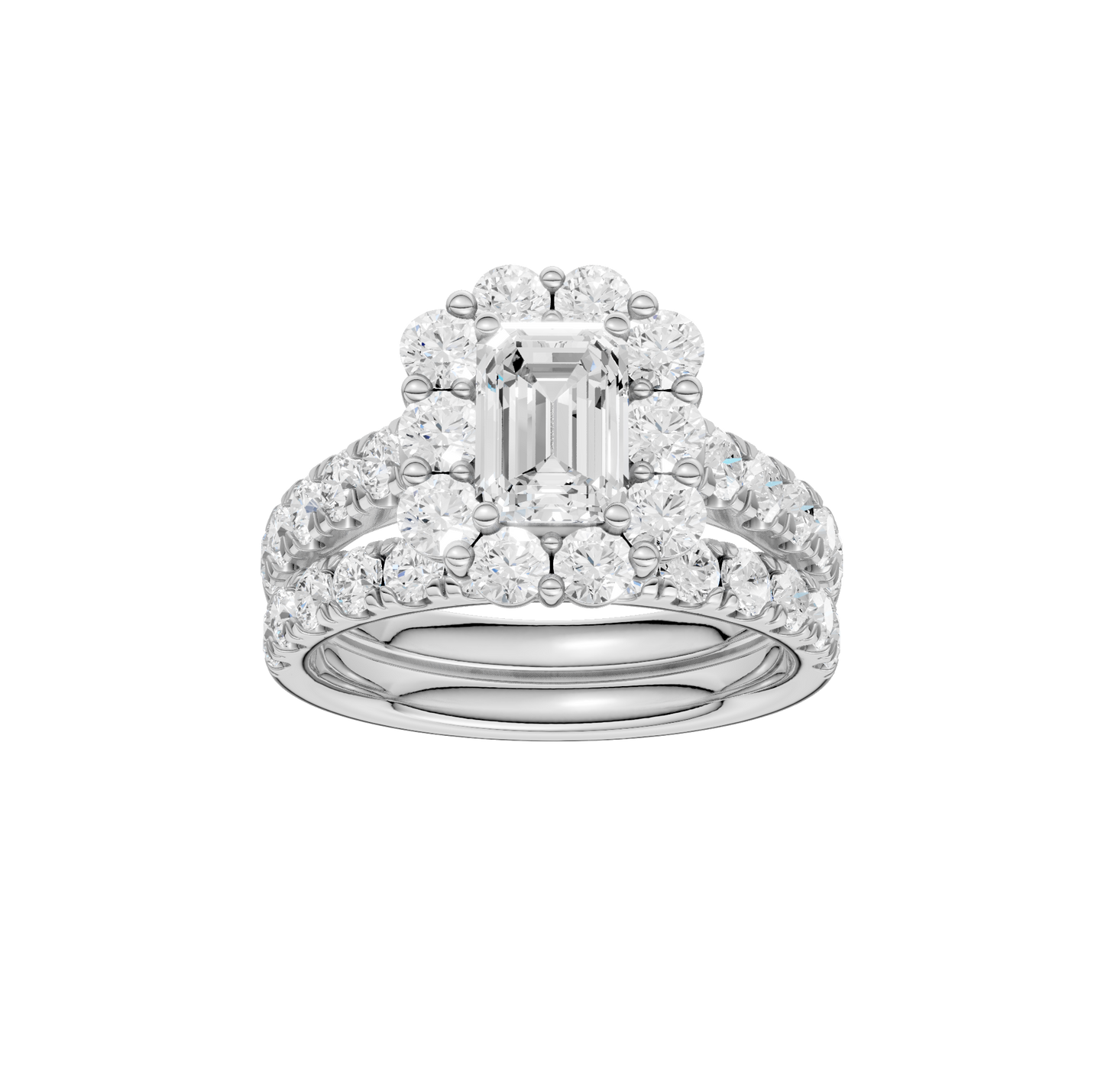 2.34ct Emerald Certified Single Halo Lab Diamond Ring