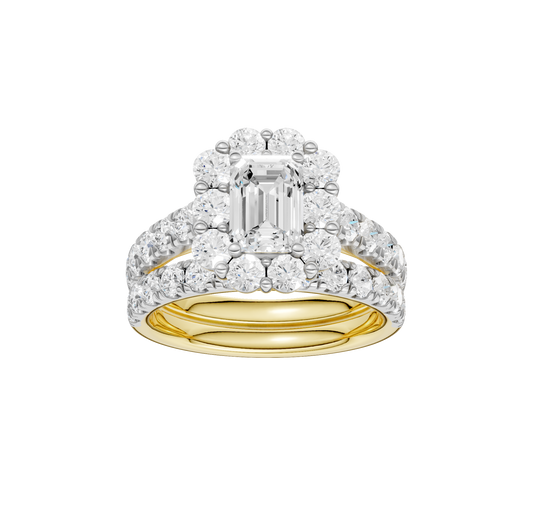 2.34ct Emerald Certified Single Halo Lab Diamond Ring