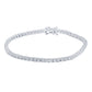 Certified 4 CTW Round VS Lab Grown 7" Tennis Bracelets 14KT Gold
