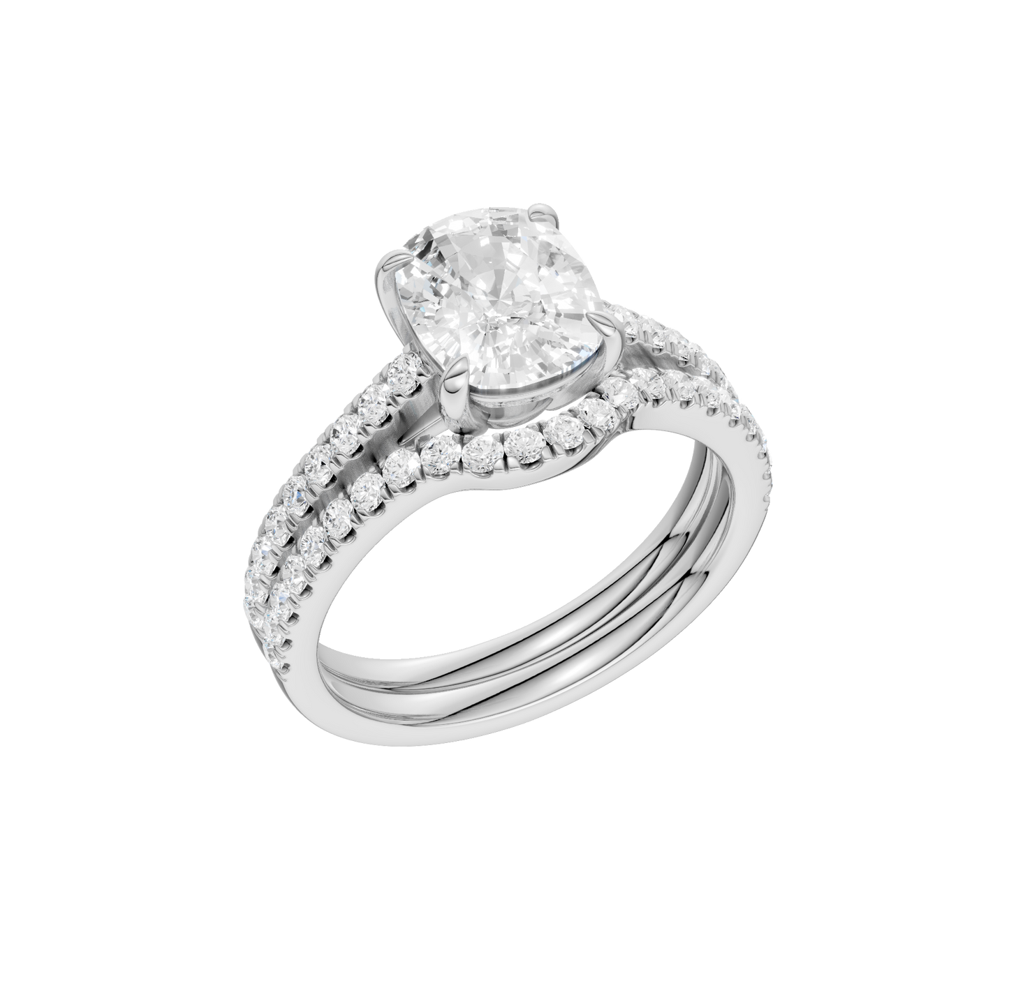 2.50ct Elongated Cushion Certified Lab Diamond Ring