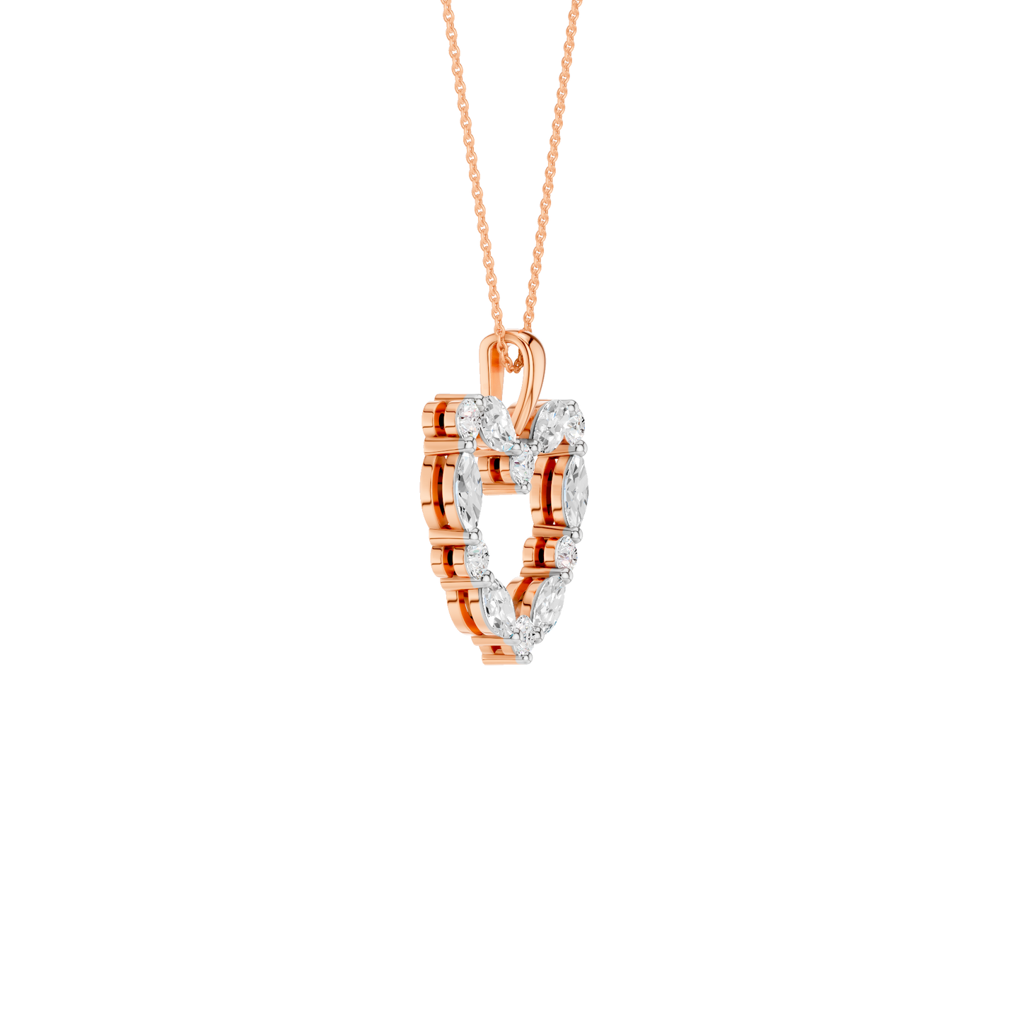 0.75ct Round & Marquise Certified Lab Diamond Pendant