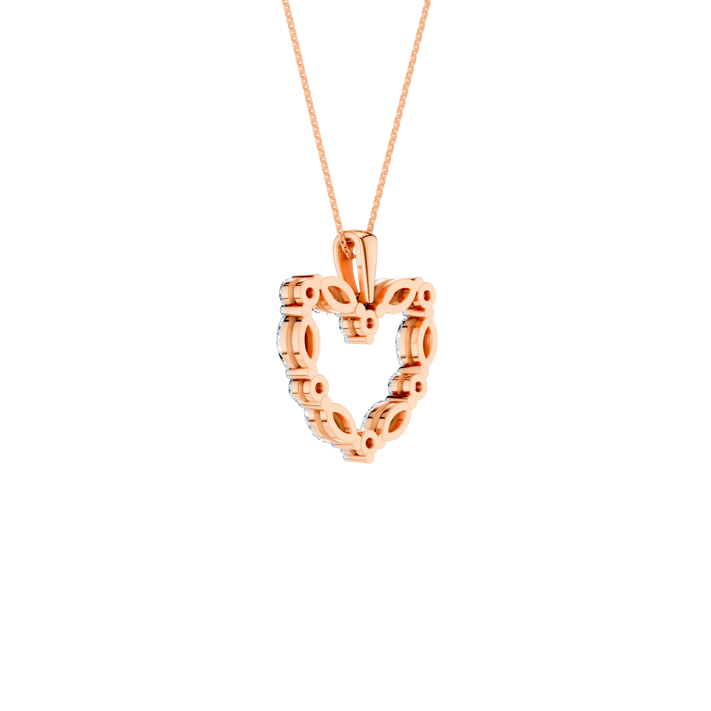 0.75ct Round & Marquise Certified Lab Diamond Pendant