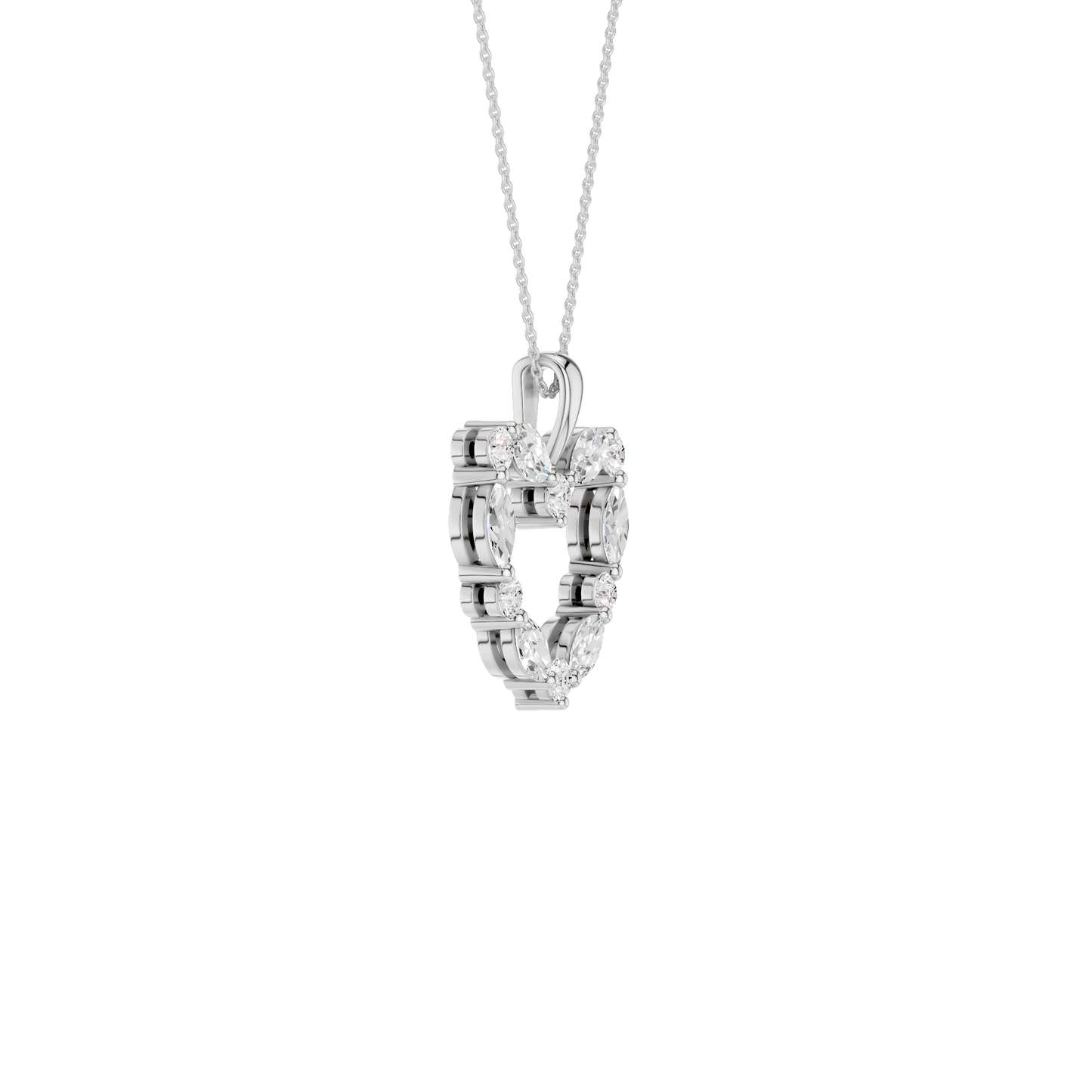 0.75ct Round & Marquise Certified Lab Diamond Pendant
