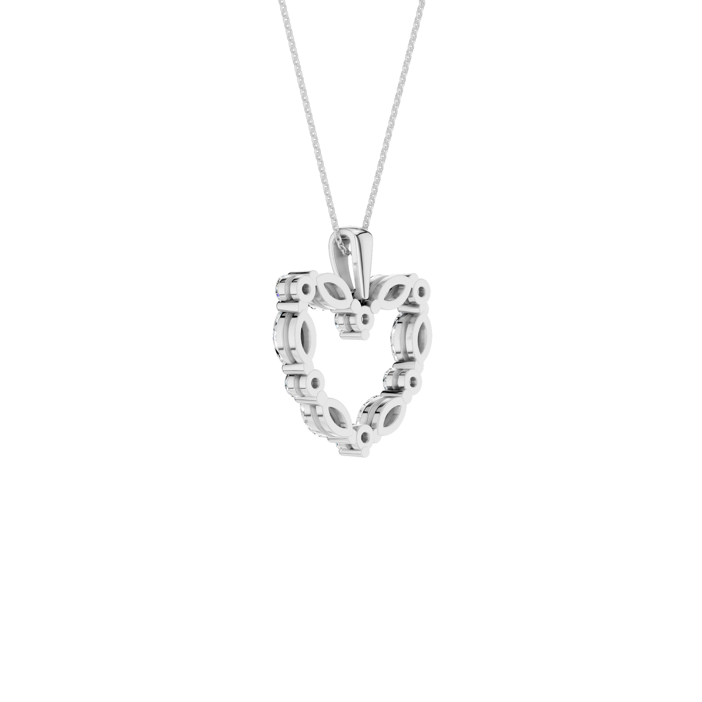 0.75ct Round & Marquise Certified Lab Diamond Pendant