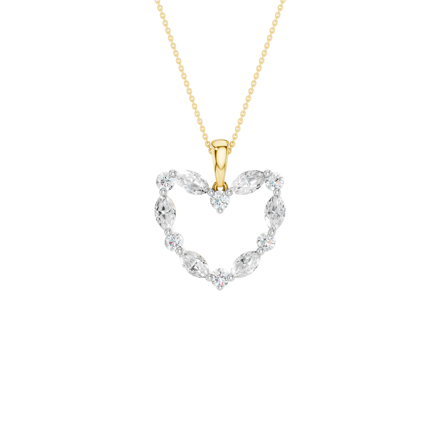 0.75ct Round & Marquise Certified Lab Diamond Pendant