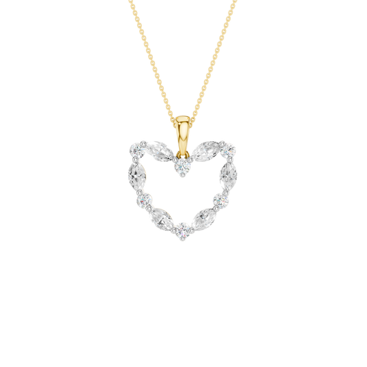 0.75ct Round & Marquise Certified Lab Diamond Pendant