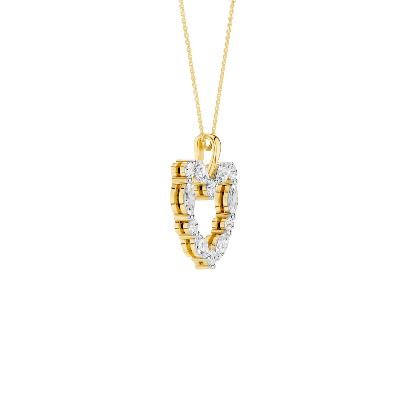 0.75ct Round & Marquise Certified Lab Diamond Pendant