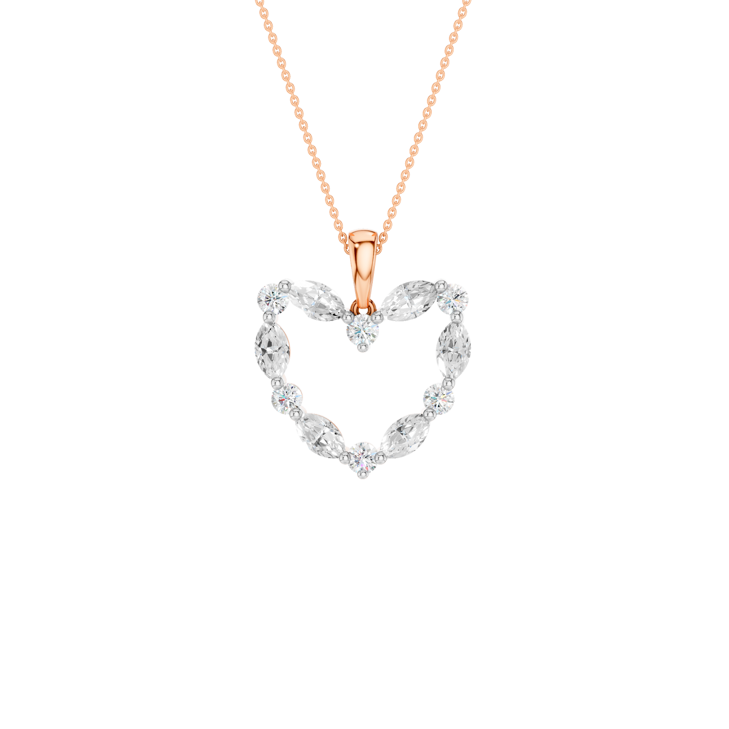 0.75ct Round & Marquise Certified Lab Diamond Pendant